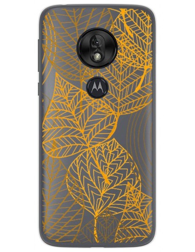 Funda Gel Transparente para Motorola Moto G7 Play diseño Hojas Dibujos