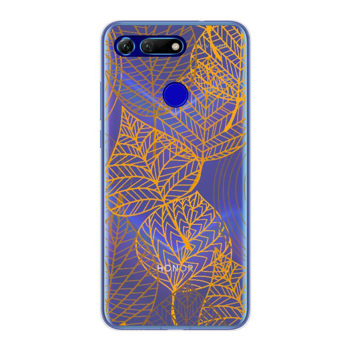 Funda Gel Transparente para Huawei Honor View 20 diseño Hojas Dibujos