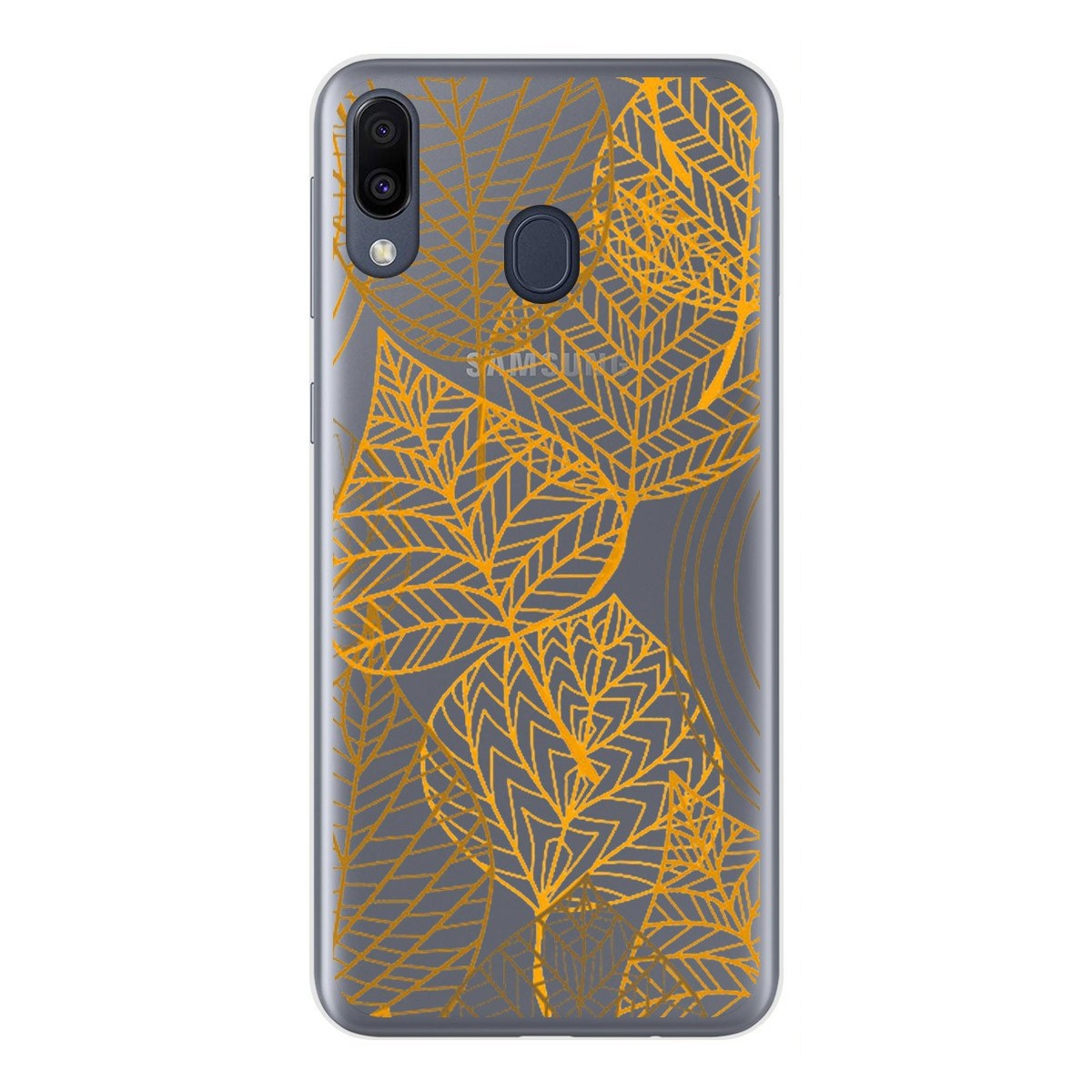 Funda Gel Transparente para Samsung Galaxy M20 diseño Hojas Dibujos