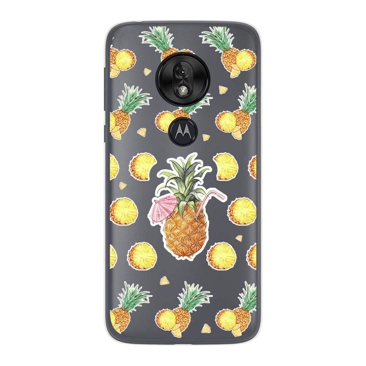 Funda Gel Transparente para Motorola Moto G7 Play diseño Piña Dibujos