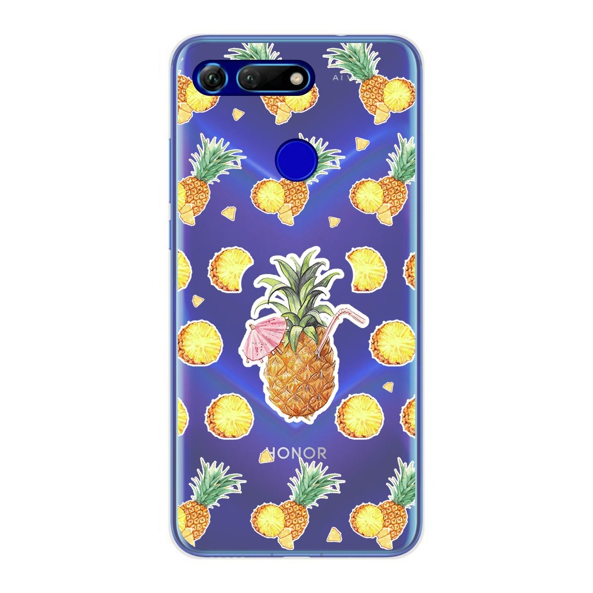 Funda Gel Transparente para Huawei Honor View 20 diseño Piña Dibujos