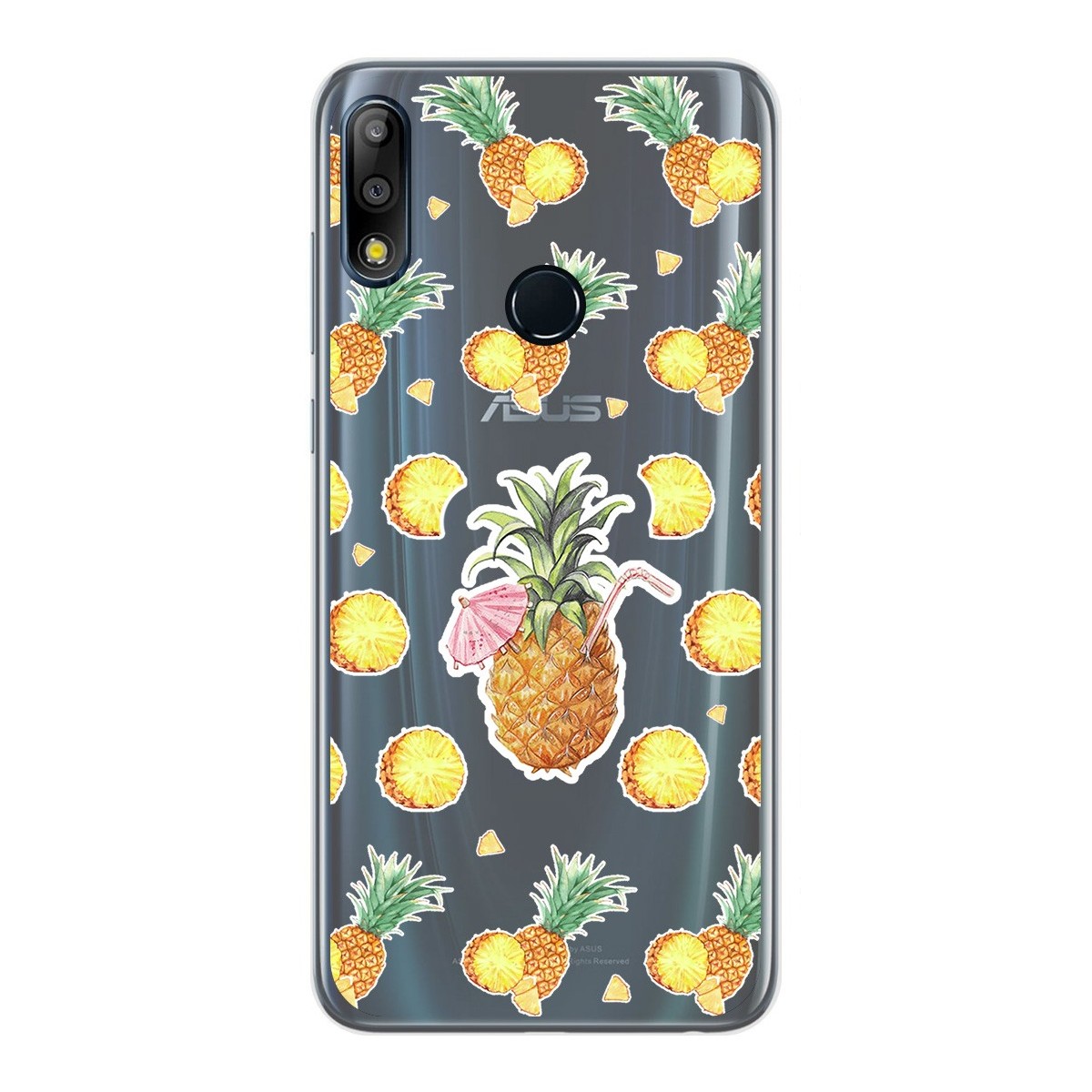 Funda Gel Transparente para Asus Zenfone Max (M2) diseño Piña Dibujos