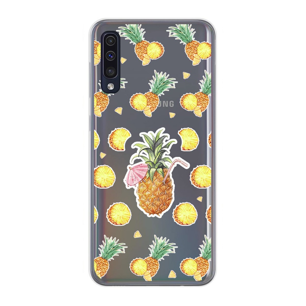 Funda Gel Transparente para Samsung Galaxy A50 / A50s / A30s diseño Piña Dibujos