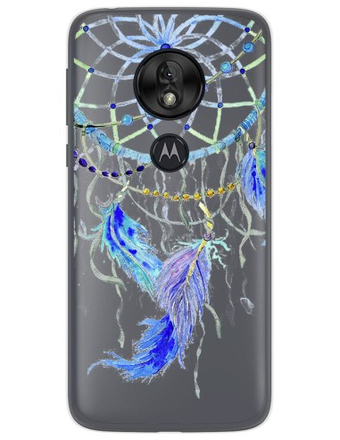 Funda Gel Transparente para Motorola Moto G7 Play diseño Plumas Dibujos