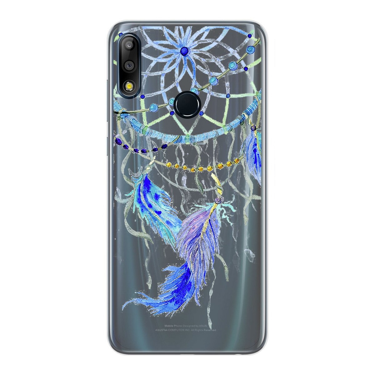 Funda Gel Transparente para Asus Zenfone Max (M2) diseño Plumas Dibujos