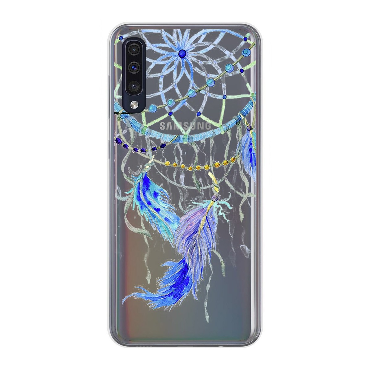 Funda Gel Transparente para Samsung Galaxy A50 / A50s / A30s diseño Plumas Dibujos