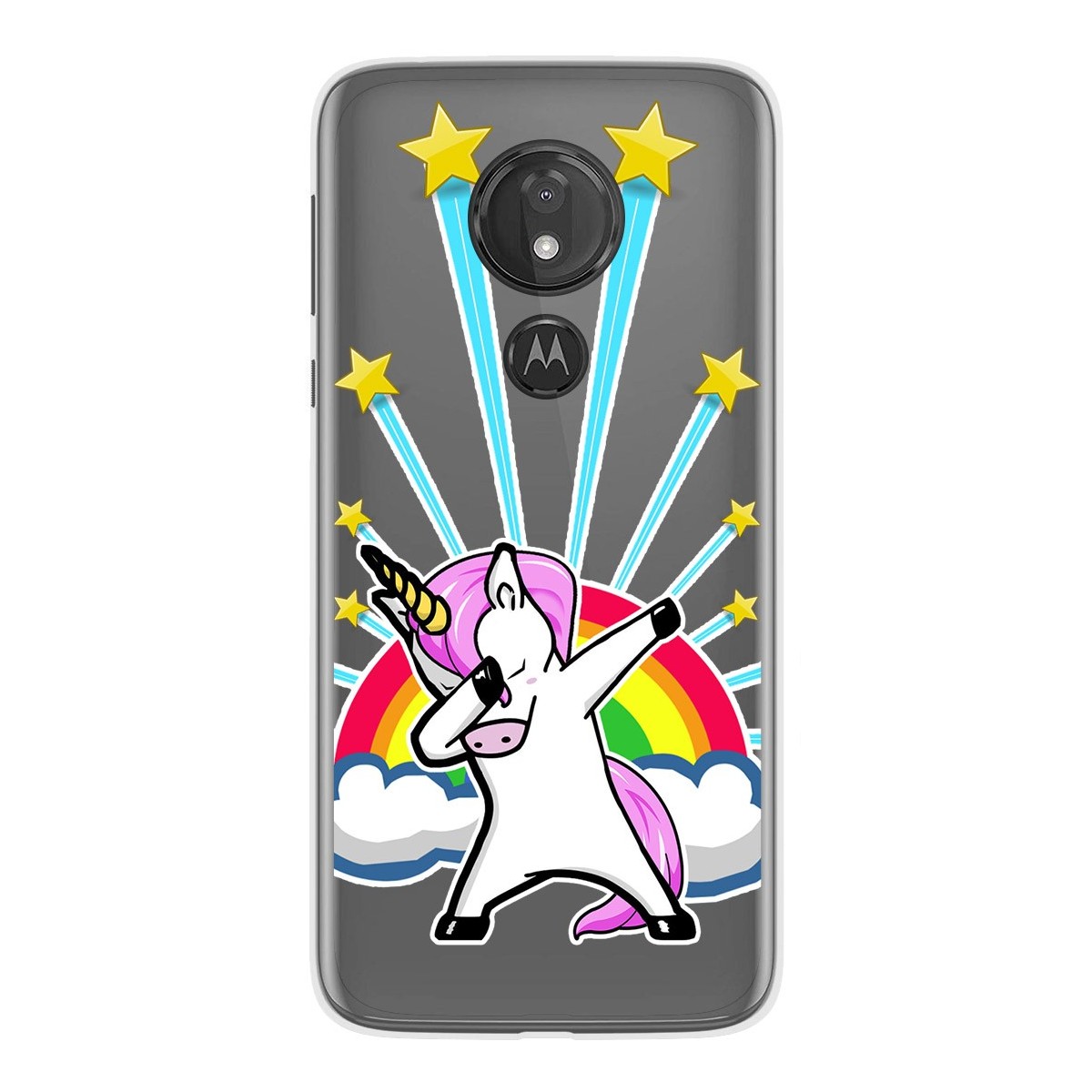 Funda Gel Transparente para Motorola Moto G7 Power diseño Unicornio Dibujos