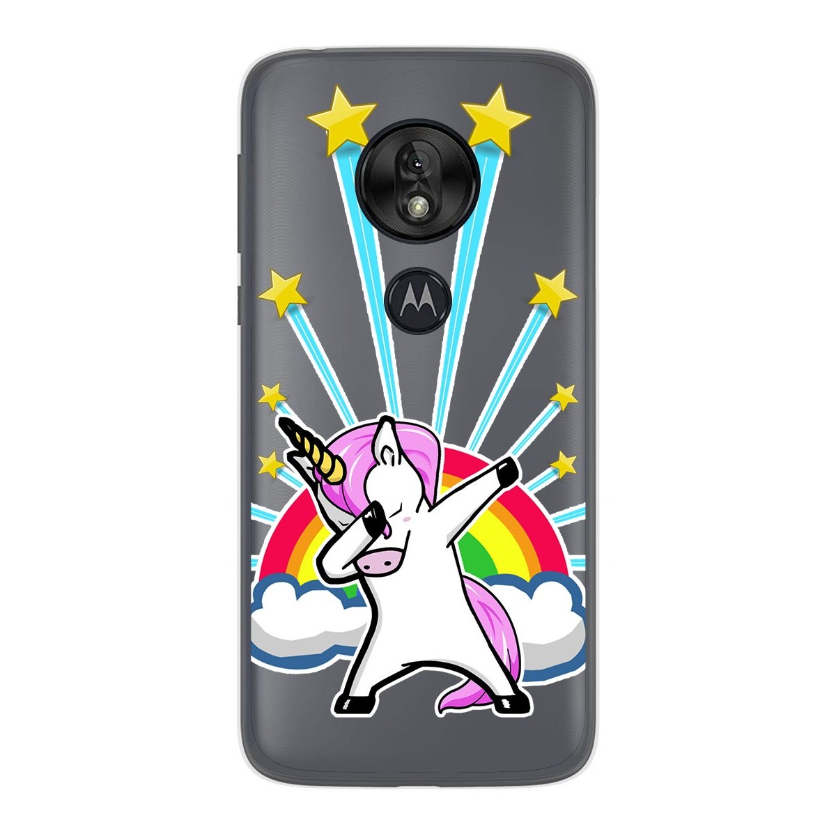 Funda Gel Transparente para Motorola Moto G7 Play diseño Unicornio Dibujos