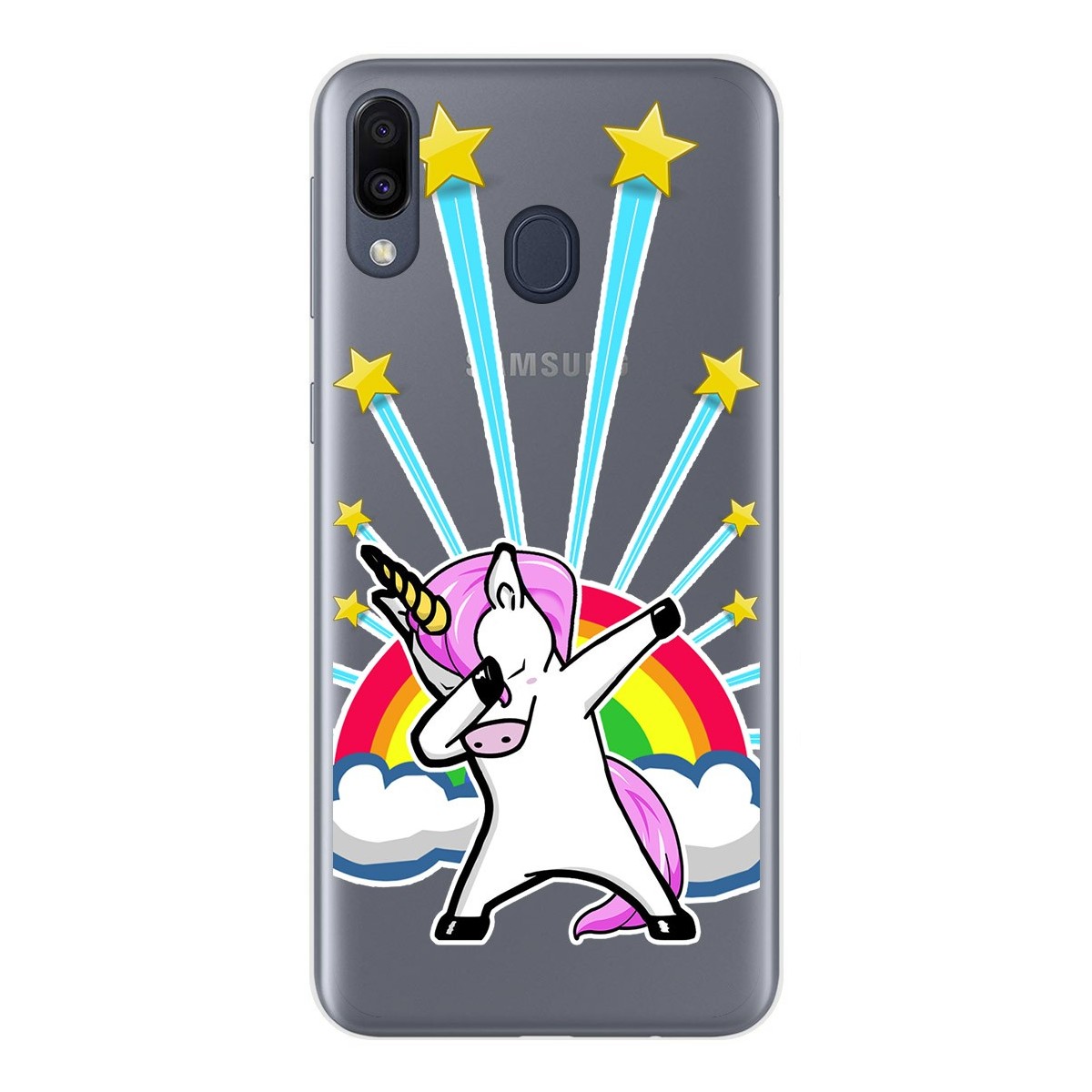 Funda Gel Transparente para Samsung Galaxy M20 diseño Unicornio Dibujos