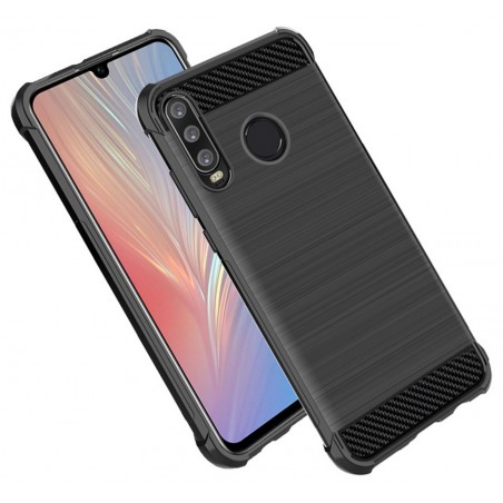 Funda Gel Tpu Anti-Shock Carbon Negra para Huawei P30 Lite