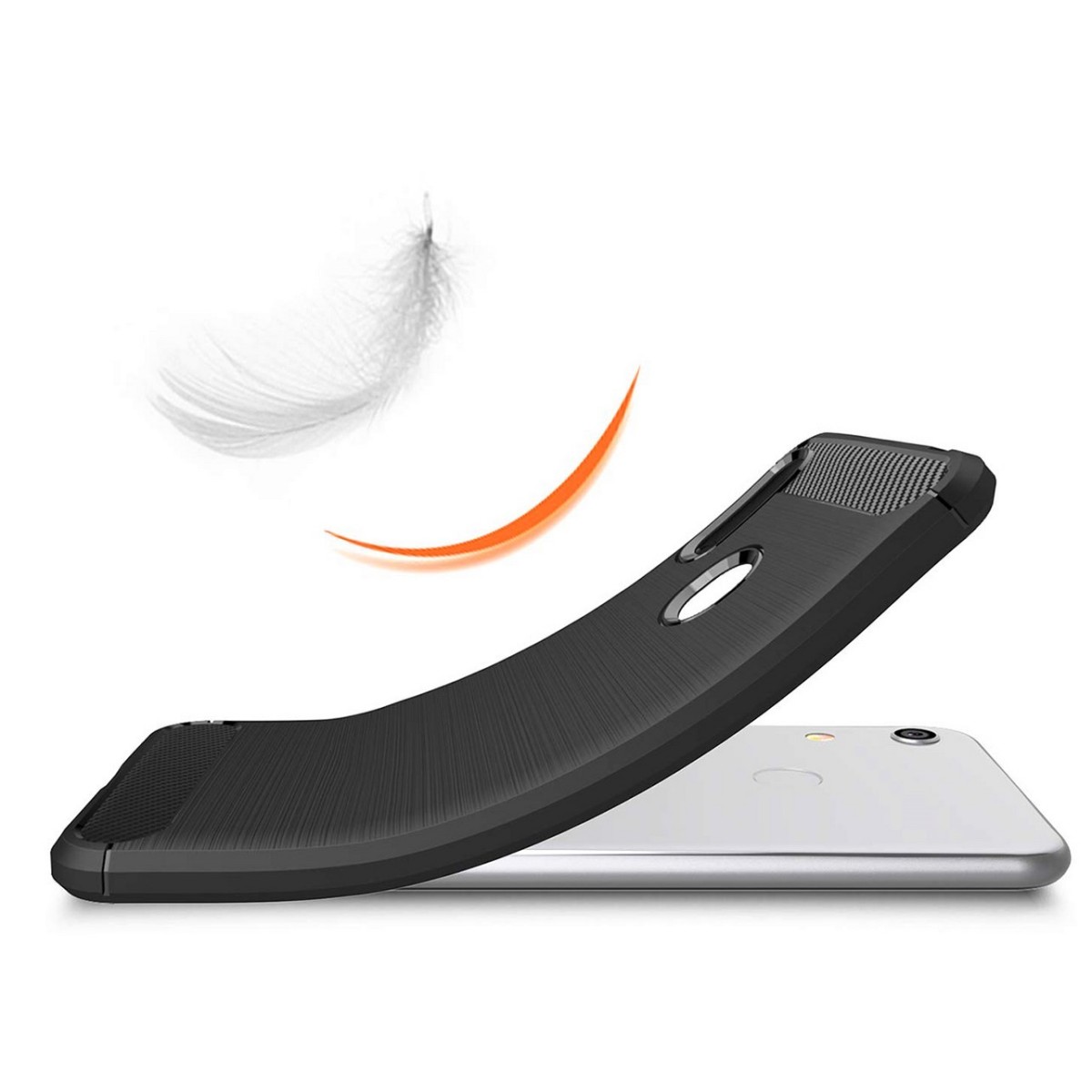 Funda Gel Tpu Tipo Carbon Negra para Huawei Y6 2019 / Y6s 2019