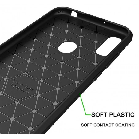 Funda Gel Tpu Tipo Carbon Negra para Huawei Y6 2019 / Y6s 2019