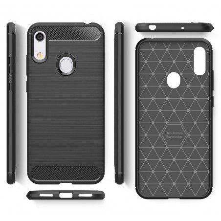Funda Gel Tpu Tipo Carbon Negra para Huawei Y6 2019 / Y6s 2019