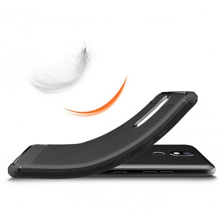 Funda Gel Tpu Tipo Carbon Negra para Lg K40