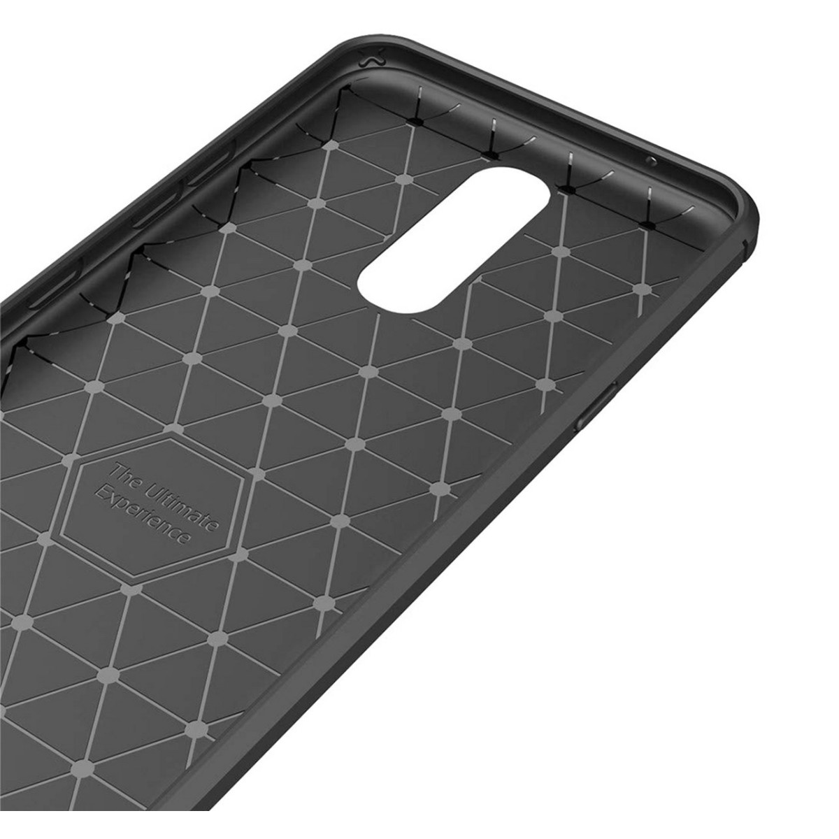 Funda Gel Tpu Tipo Carbon Negra para Lg K40
