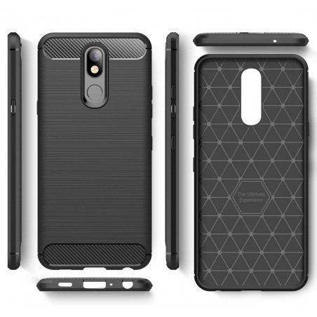 Funda Gel Tpu Tipo Carbon Negra para Lg K40