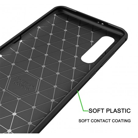 Funda Gel Tpu Tipo Carbon Negra para Xiaomi Mi 9