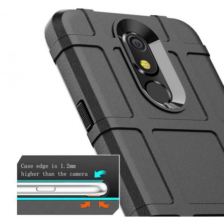 Funda Armor Rugged Shield Antigolpes para Lg K40 color Negra