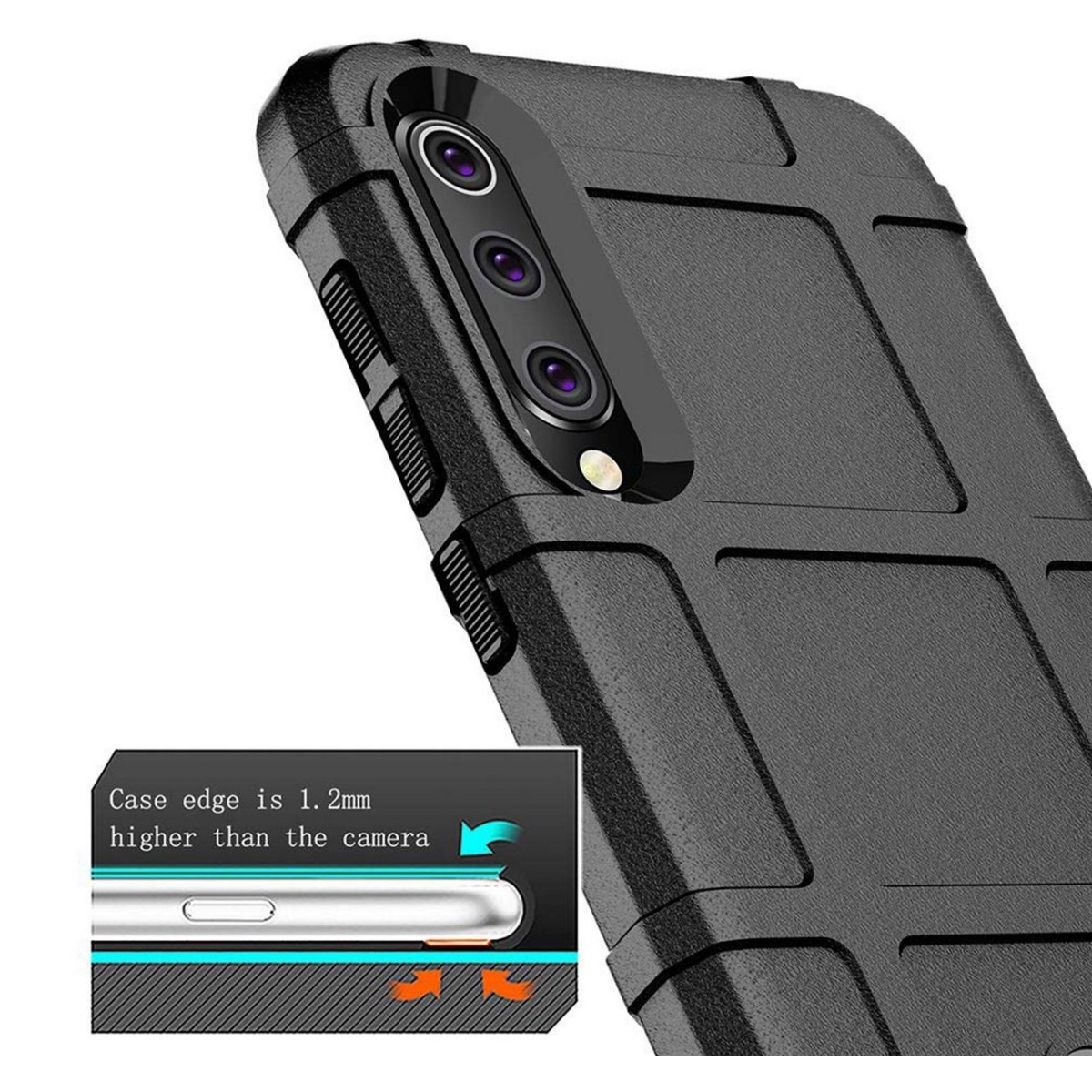 Funda Armor Rugged Shield Antigolpes para Xiaomi Mi 9 SE color Negra