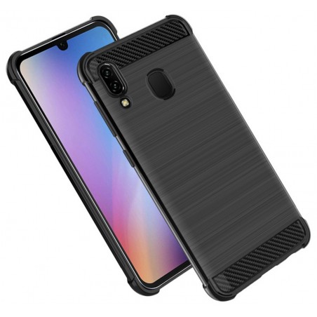 Funda Gel Tpu Anti-Shock Carbon Negra para Samsung Galaxy A40