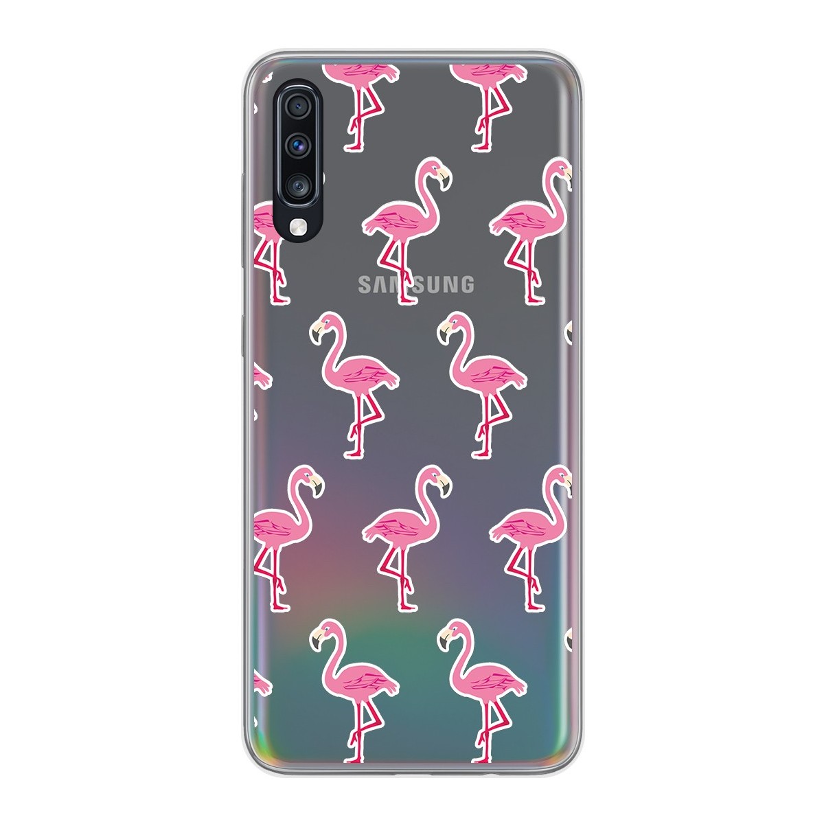 Funda Gel Transparente para Samsung Galaxy A70 diseño Flamenco Dibujos