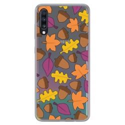 Funda Gel Transparente para Samsung Galaxy A70 diseño Otoño Dibujos