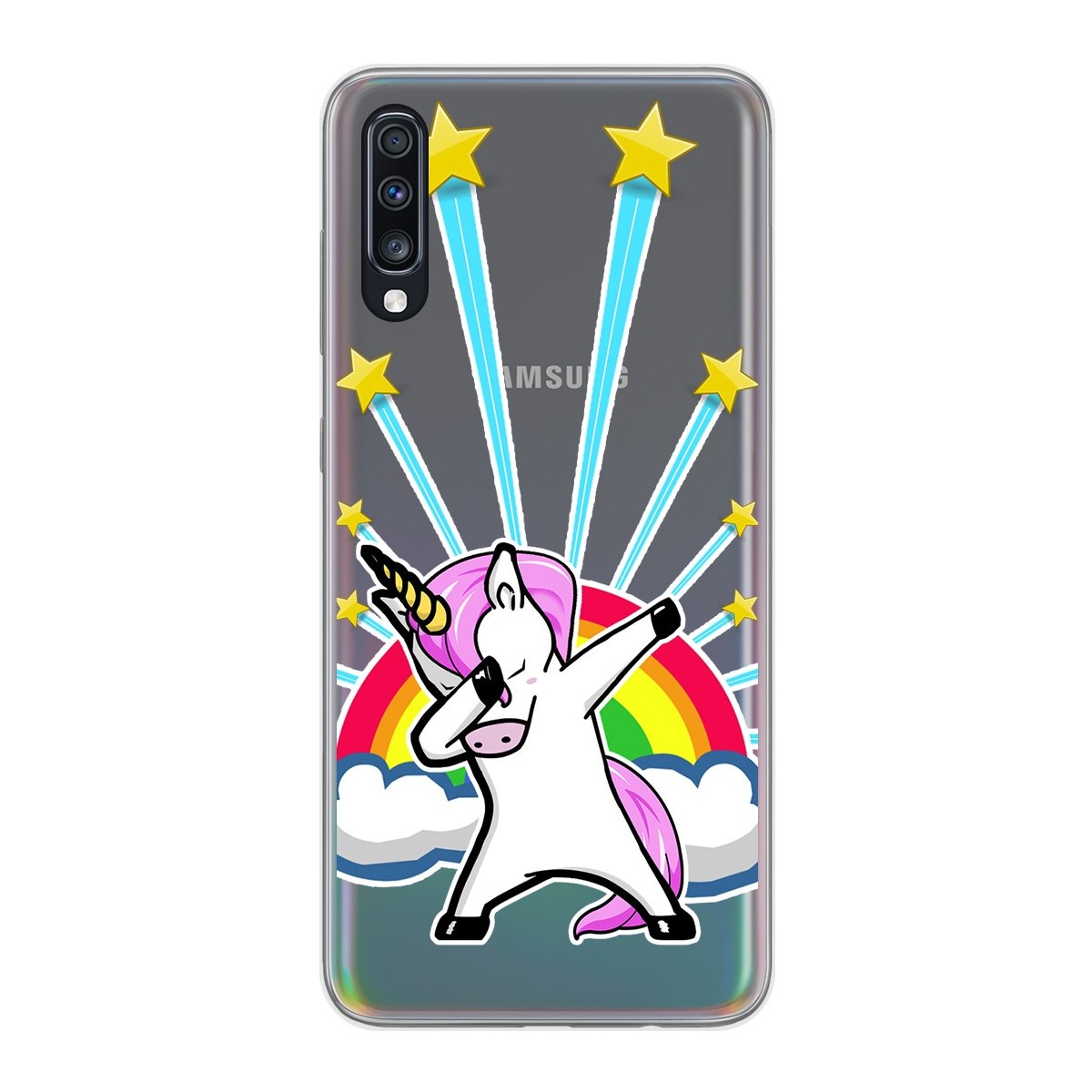 Funda Gel Transparente para Samsung Galaxy A70 diseño Unicornio Dibujos