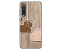 Funda Gel Tpu para Xiaomi Mi 9 SE diseño Corazones Madera Dibujos