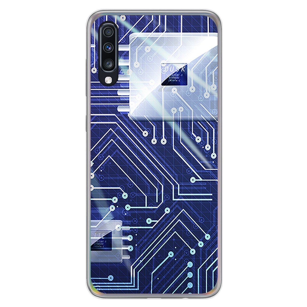 Funda Gel Tpu para Samsung Galaxy A70 diseño Circuito Dibujos