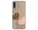 Funda Gel Tpu para Samsung Galaxy A70 diseño Corazones Madera Dibujos