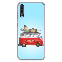 Funda Gel Tpu para Samsung Galaxy A70 diseño Furgoneta Dibujos