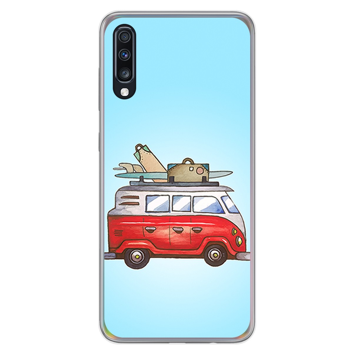 Funda Gel Tpu para Samsung Galaxy A70 diseño Furgoneta Dibujos