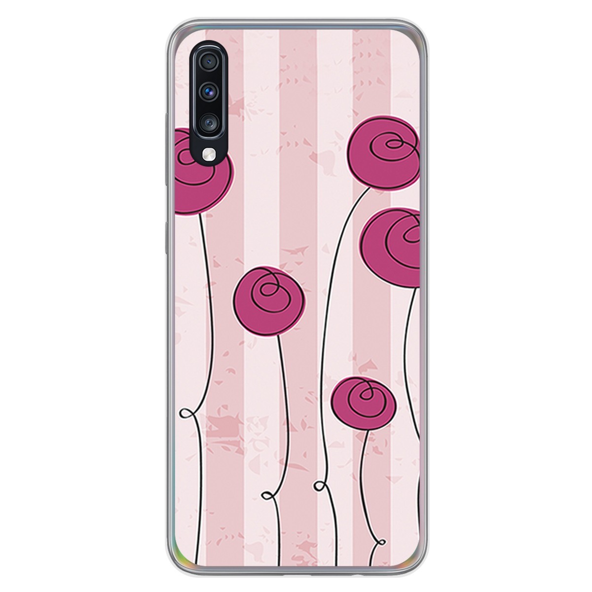 Funda Gel Tpu para Samsung Galaxy A70 diseño Flores Vintage Dibujos