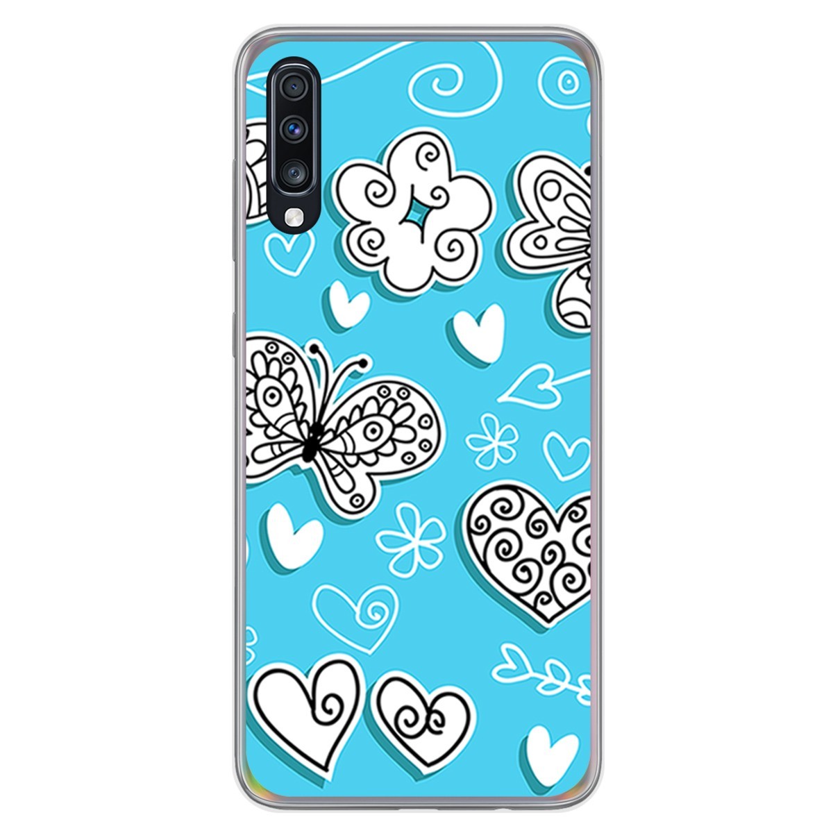 Funda Gel Tpu para Samsung Galaxy A70 diseño Mariposas Dibujos
