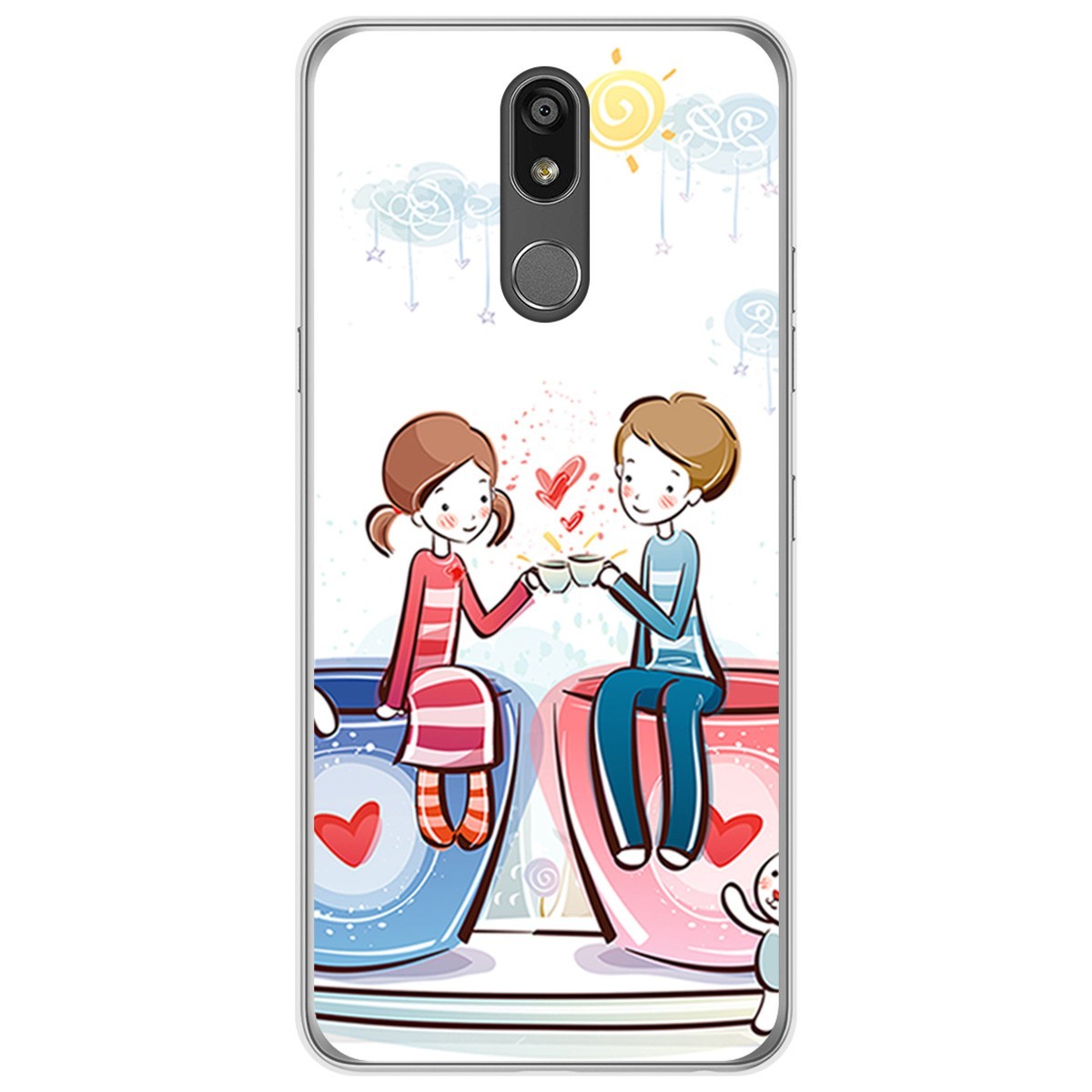 Funda Gel Tpu para Lg K40 diseño Café Dibujos