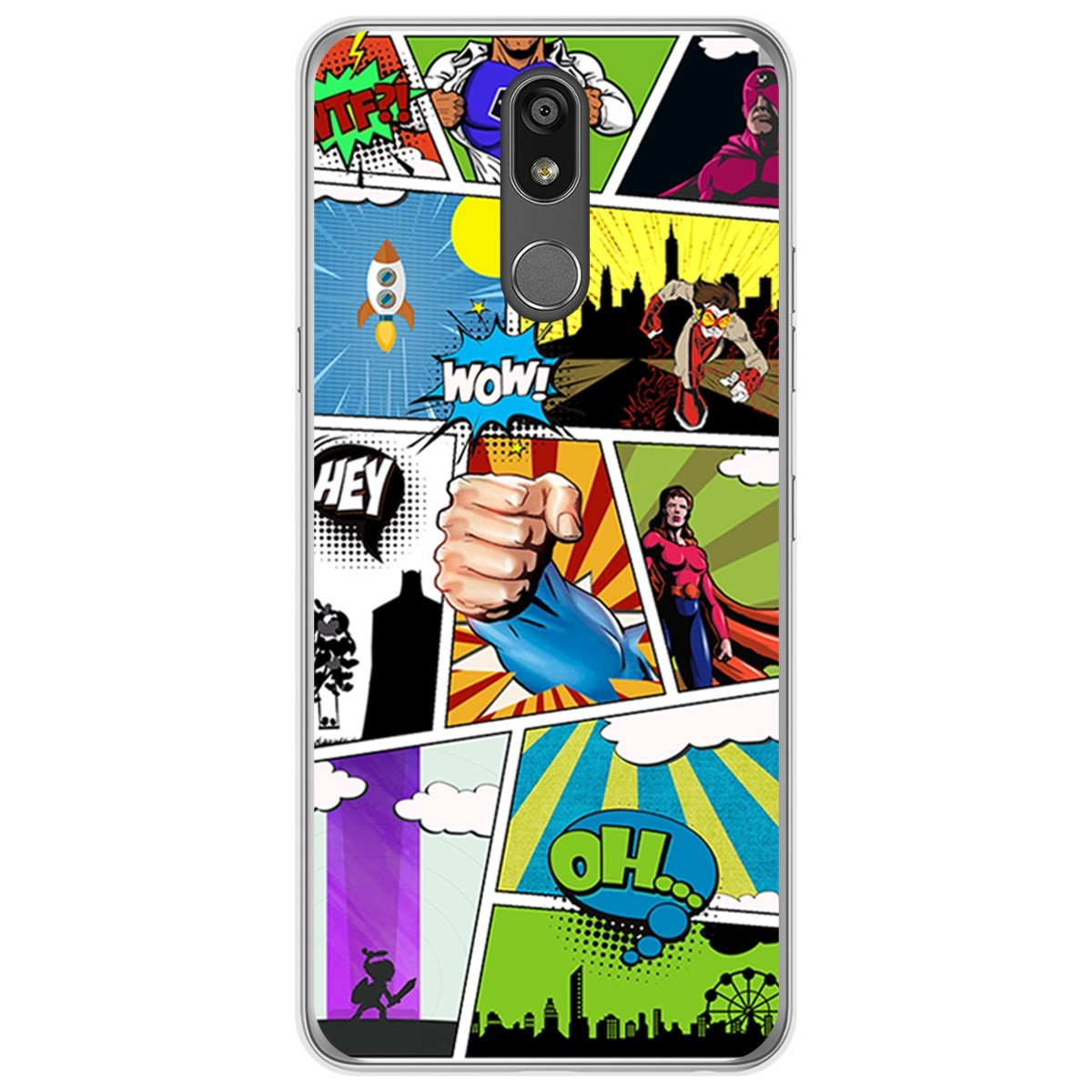 Funda Gel Tpu para Lg K40 diseño Comic Dibujos