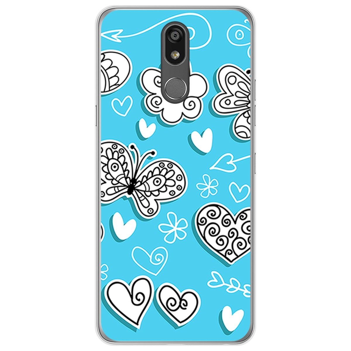 Funda Gel Tpu para Lg K40 diseño Mariposas Dibujos