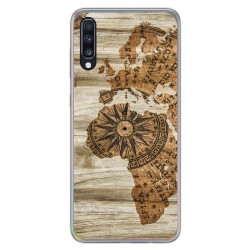 Funda Gel Tpu para Samsung Galaxy A70 diseño Madera 07 Dibujos