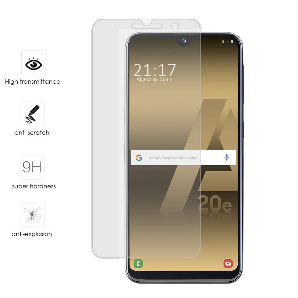 Protector Cristal Templado para Samsung Galaxy A20e 5.8 Vidrio