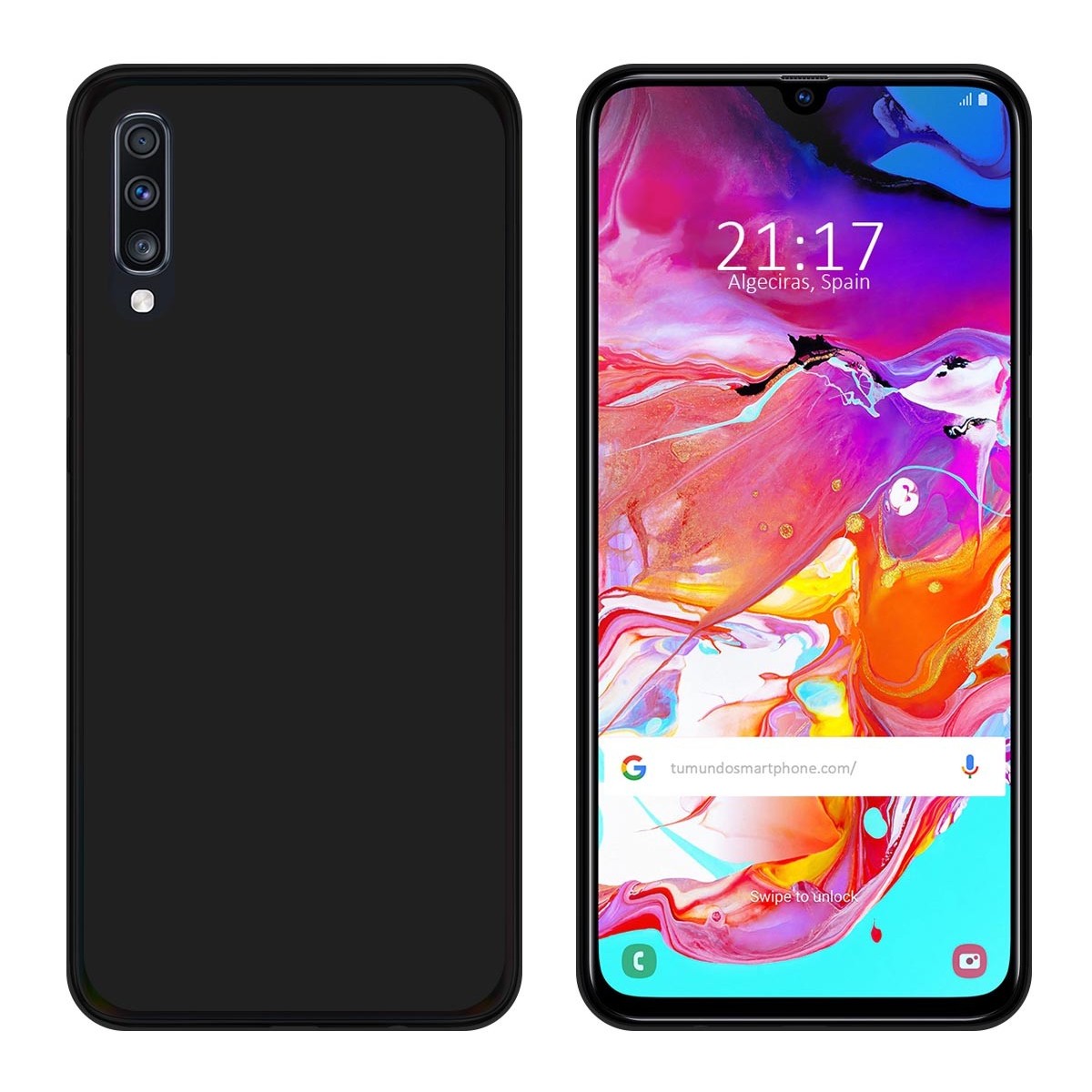 Funda Gel Tpu para Samsung Galaxy A70 Color Negra