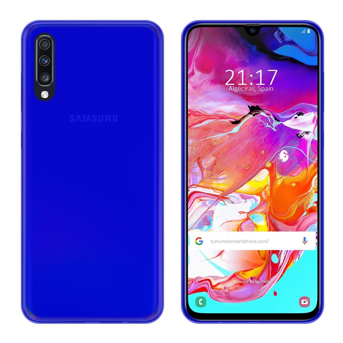 Funda Gel Tpu para Samsung Galaxy A70 Color Azul