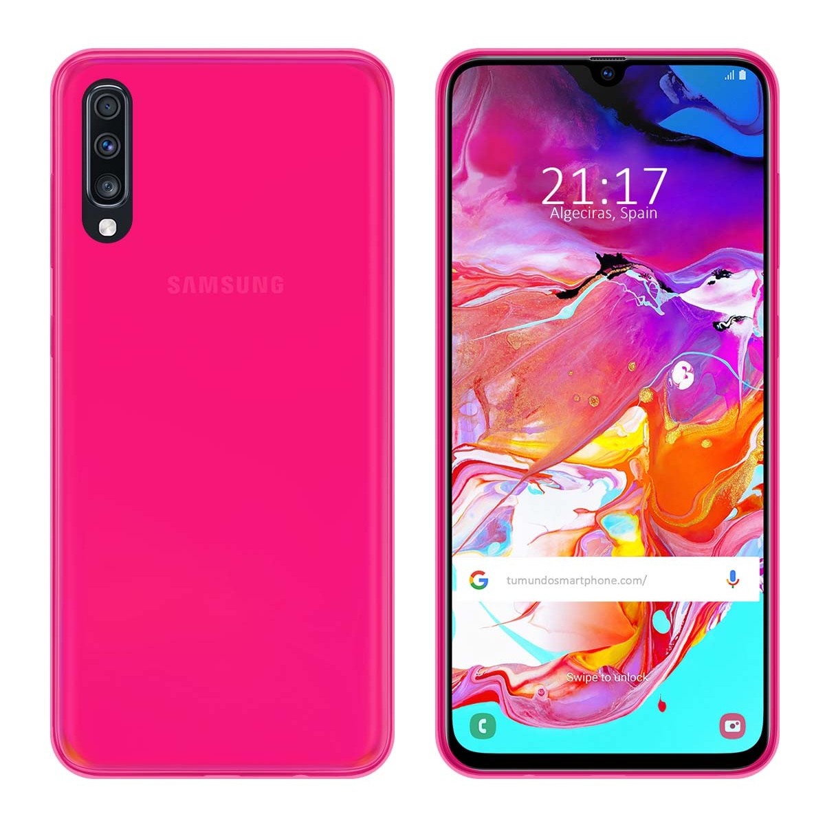 Funda Gel Tpu para Samsung Galaxy A70 Color Rosa