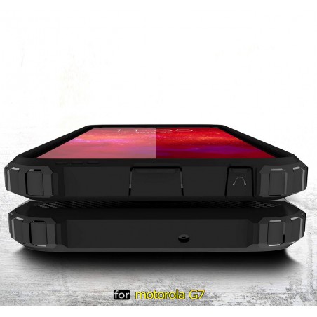 Funda Tipo Hybrid Tough Armor (Pc+Tpu) Negra para Motorola Moto G7 / G7 Plus