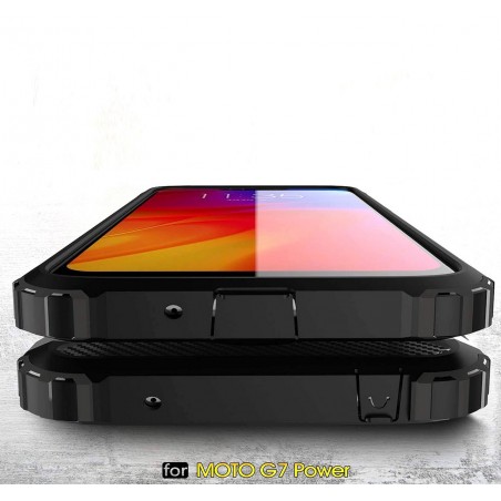 Funda Tipo Hybrid Tough Armor (Pc+Tpu) Negra para Motorola Moto G7 Power