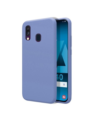 Funda Silicona Líquida Ultra Suave para Samsung Galaxy A40 color Azul Celeste