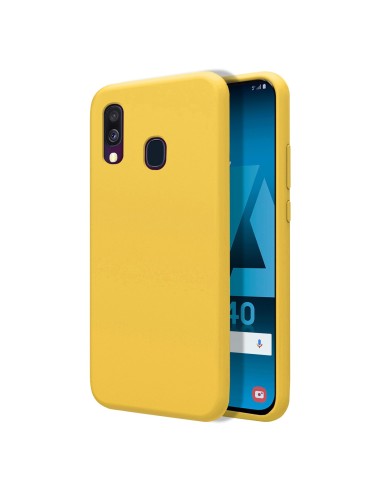 Funda Silicona Líquida Ultra Suave para Samsung Galaxy A40 color Amarilla