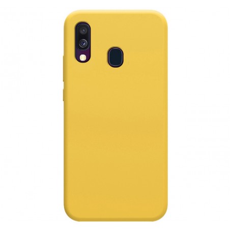 Funda Silicona Líquida Ultra Suave para Samsung Galaxy A40 color Amarilla