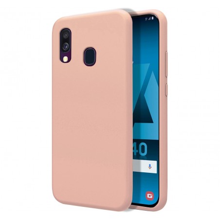 Funda Silicona Líquida Ultra Suave para Samsung Galaxy A40 color Rosa