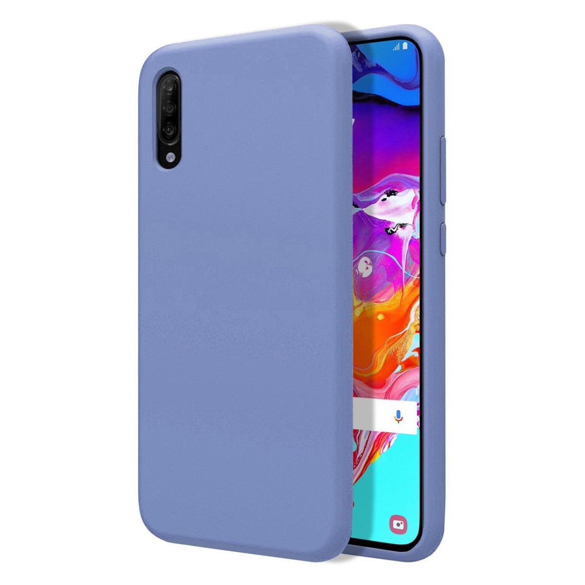 Funda Silicona Líquida Ultra Suave para Samsung Galaxy A70 color Azul Celeste