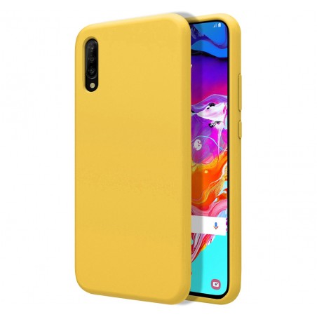 Funda Silicona Líquida Ultra Suave para Samsung Galaxy A70 color Amarilla